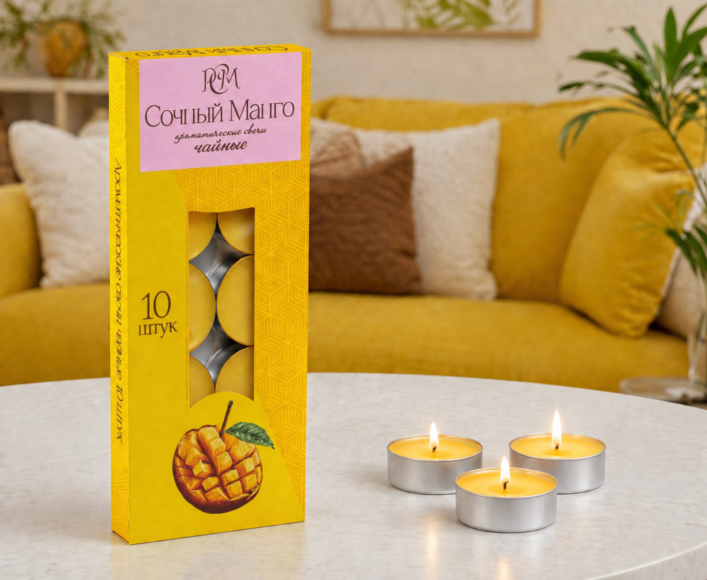 Scented tealights Juicy Mango, 10 pieces - изображение 2